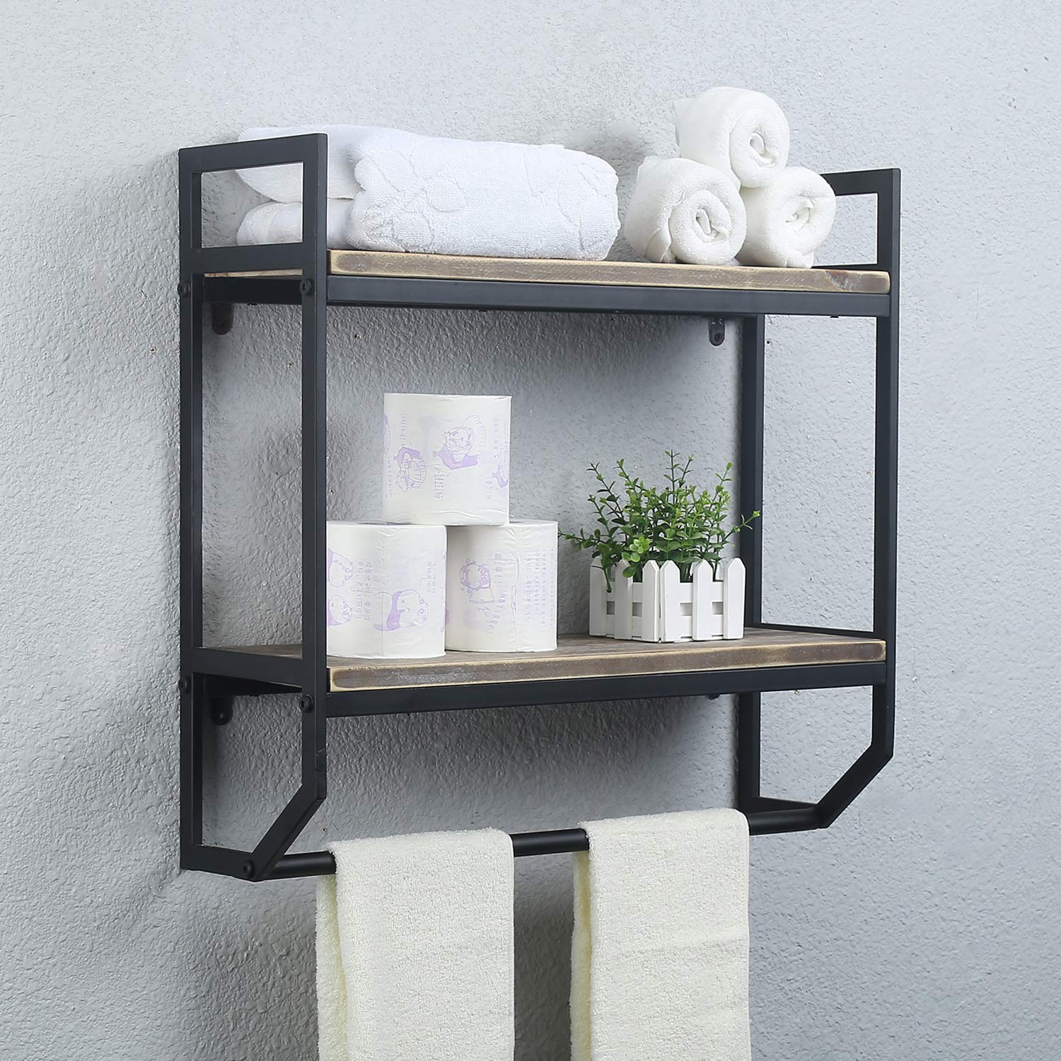 Bathroom Shelf With Towel Bar