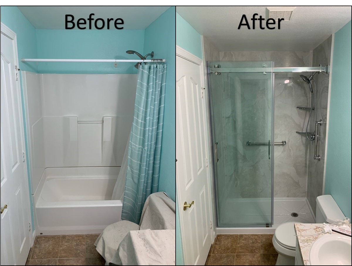 Bathroom Tub to Shower Conversion