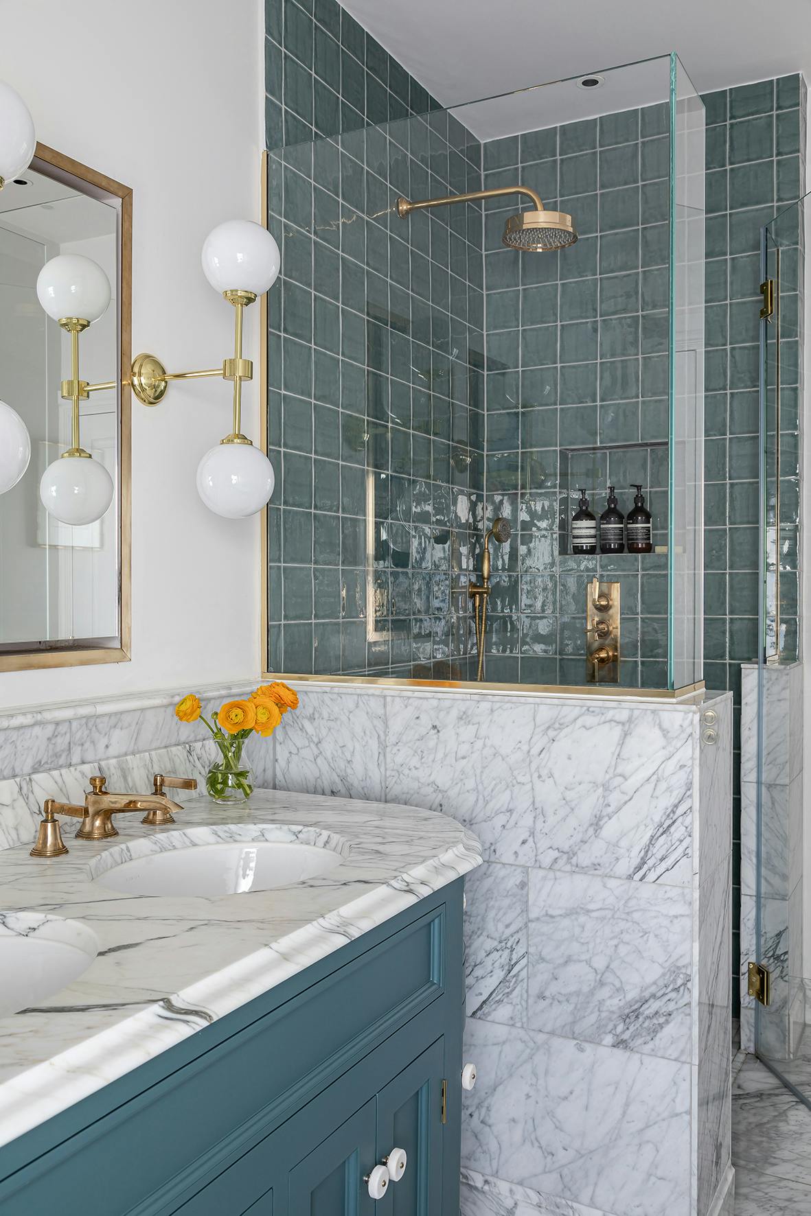 Bathroom With Gold Fixtures