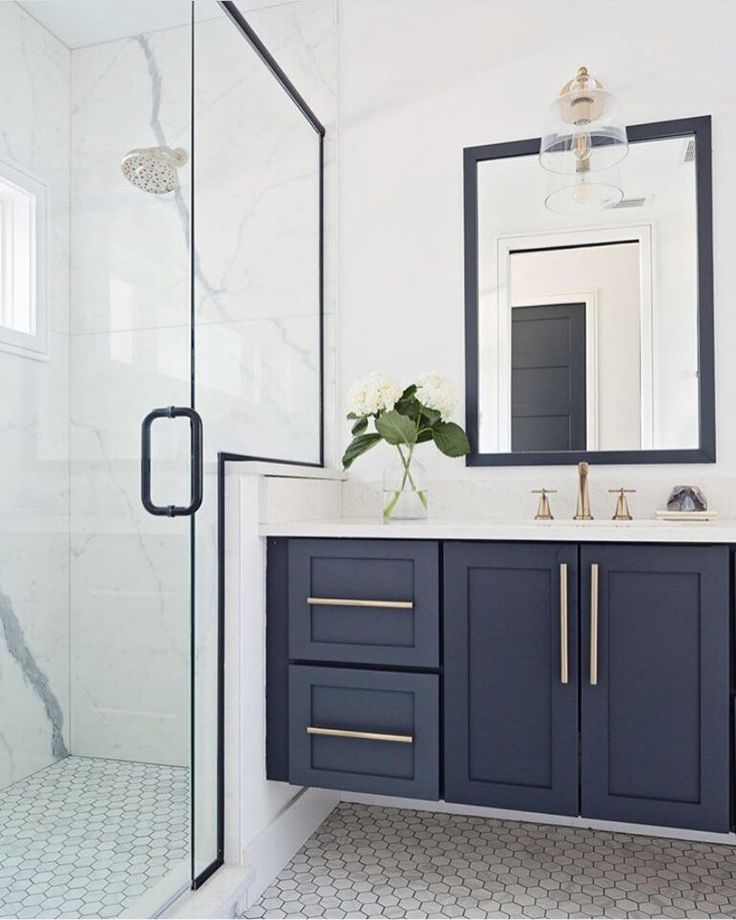 Navy Blue Bathroom Vanity