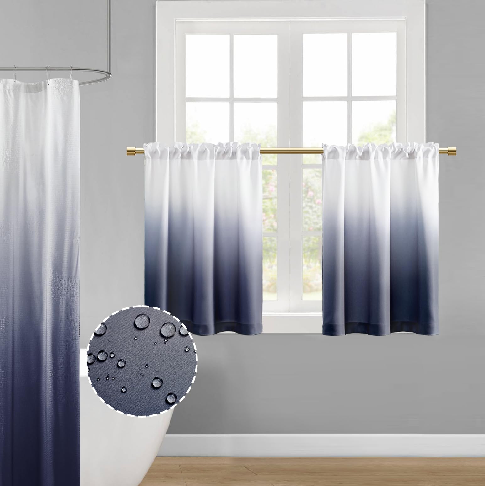 Waterproof Bathroom Window Curtains