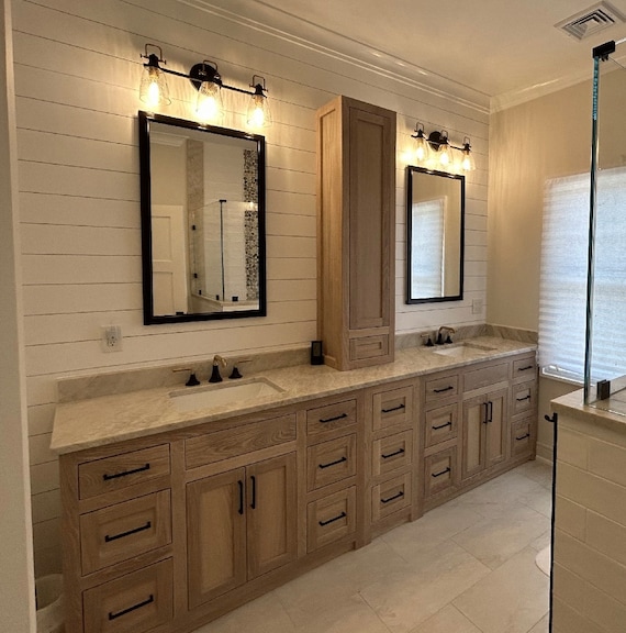 White Oak Bathroom Cabinets